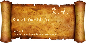 Keszi Adrián névjegykártya